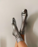 Maria La Rosa Silver Silk Socks 6