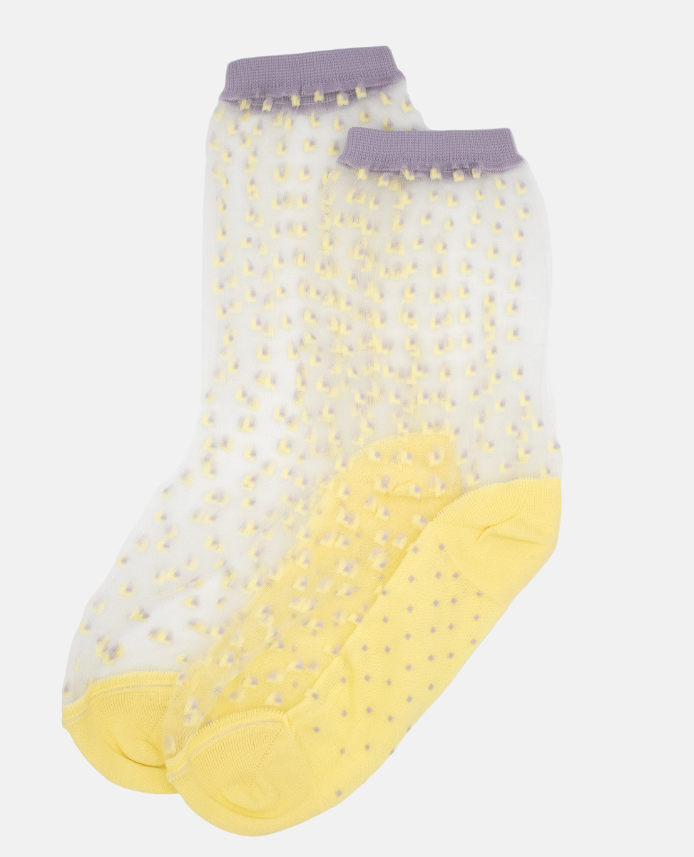 'Crescent Dunes' Lemon & Lavender Socks
