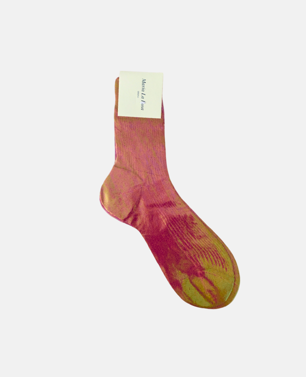 Flat image of laminated socks in bordeaux