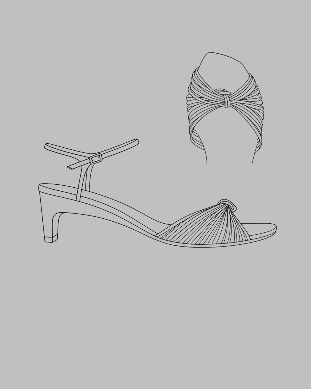 Tahia Heeled Sandal, Cottone Antiqued Patent