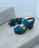 Oca Clog in Azure on a step, seen from the side and top 5