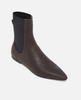 Brown leather ankle boot with black elastic side on a white background 2