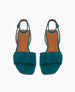 Front view of the Frances Sandal in Azure  with a squared-off toe and heel for a crisp, modern look. 3