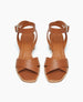 Front view of the Joni Heel in Cuoio designed with a sophisticated sensibility to be your go-to for all day wear.  3