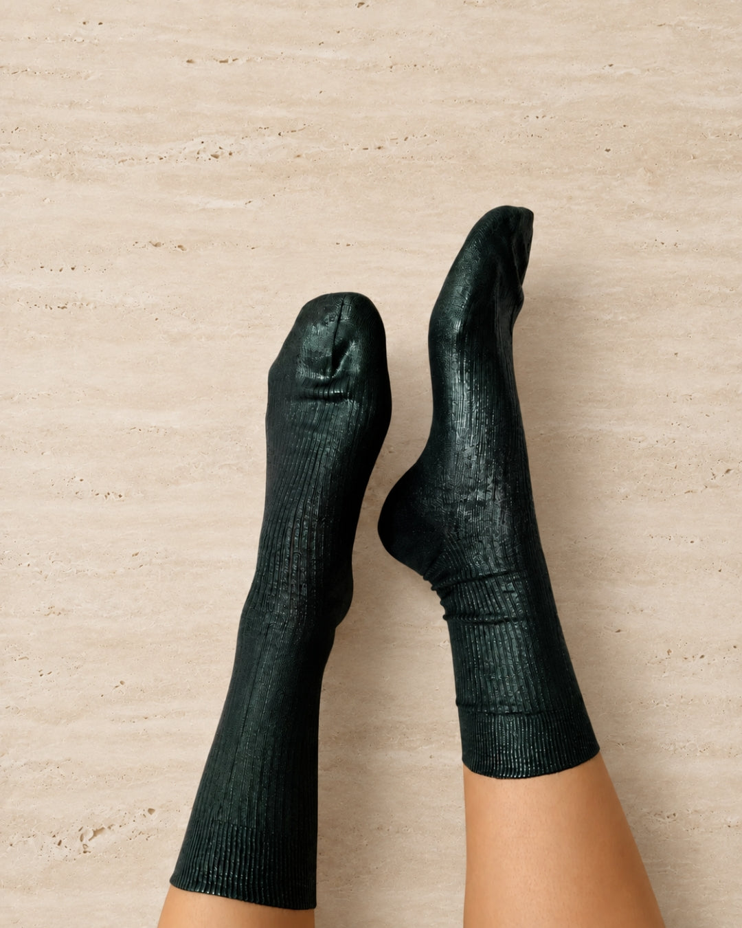 Maria La Rosa Cipresso Metallic Silk Socks