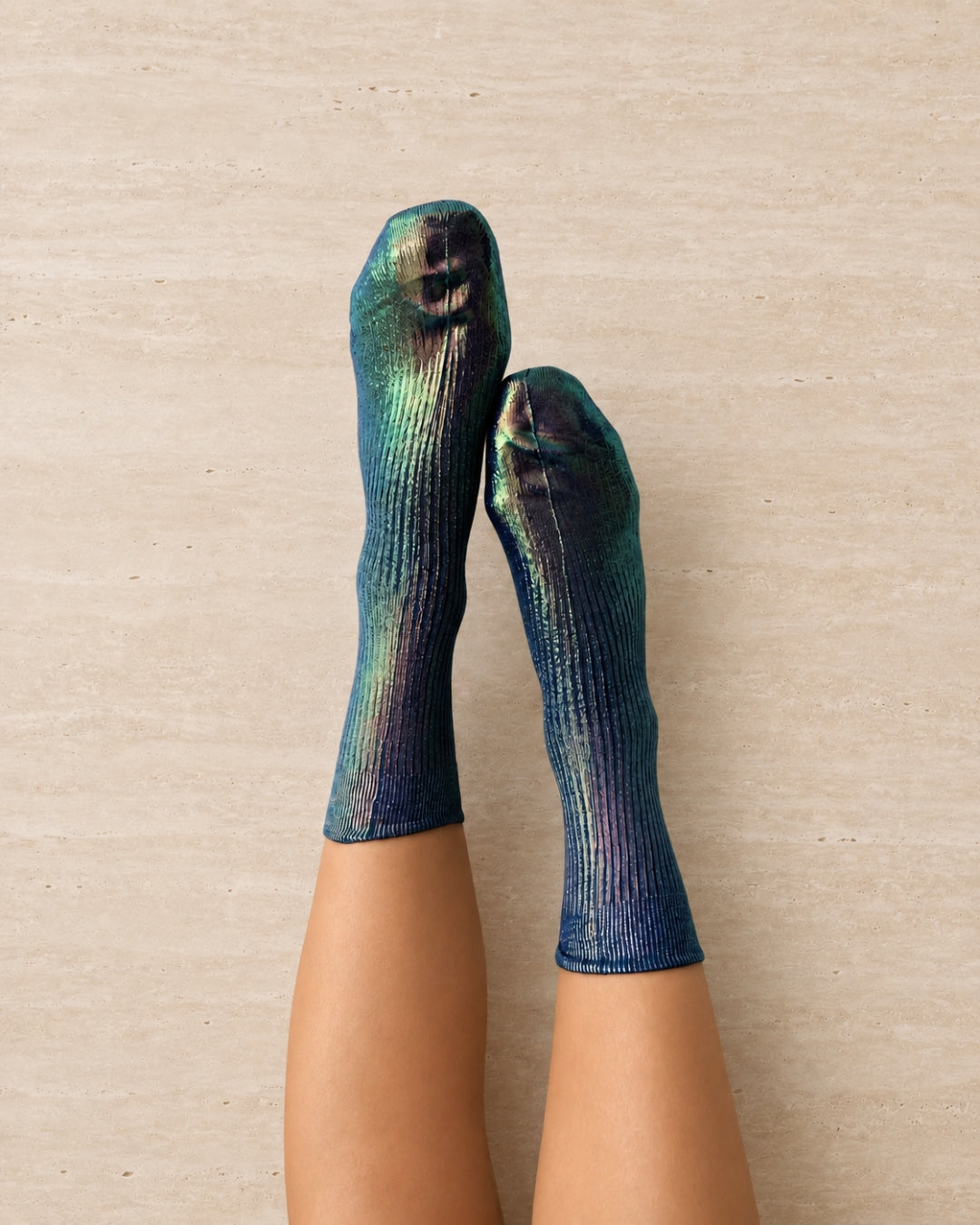 Maria La Rosa Bluette Metallic Silk Socks