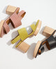 The Rocco Clog Sandal from the side in deep rose, certosa, and black 9