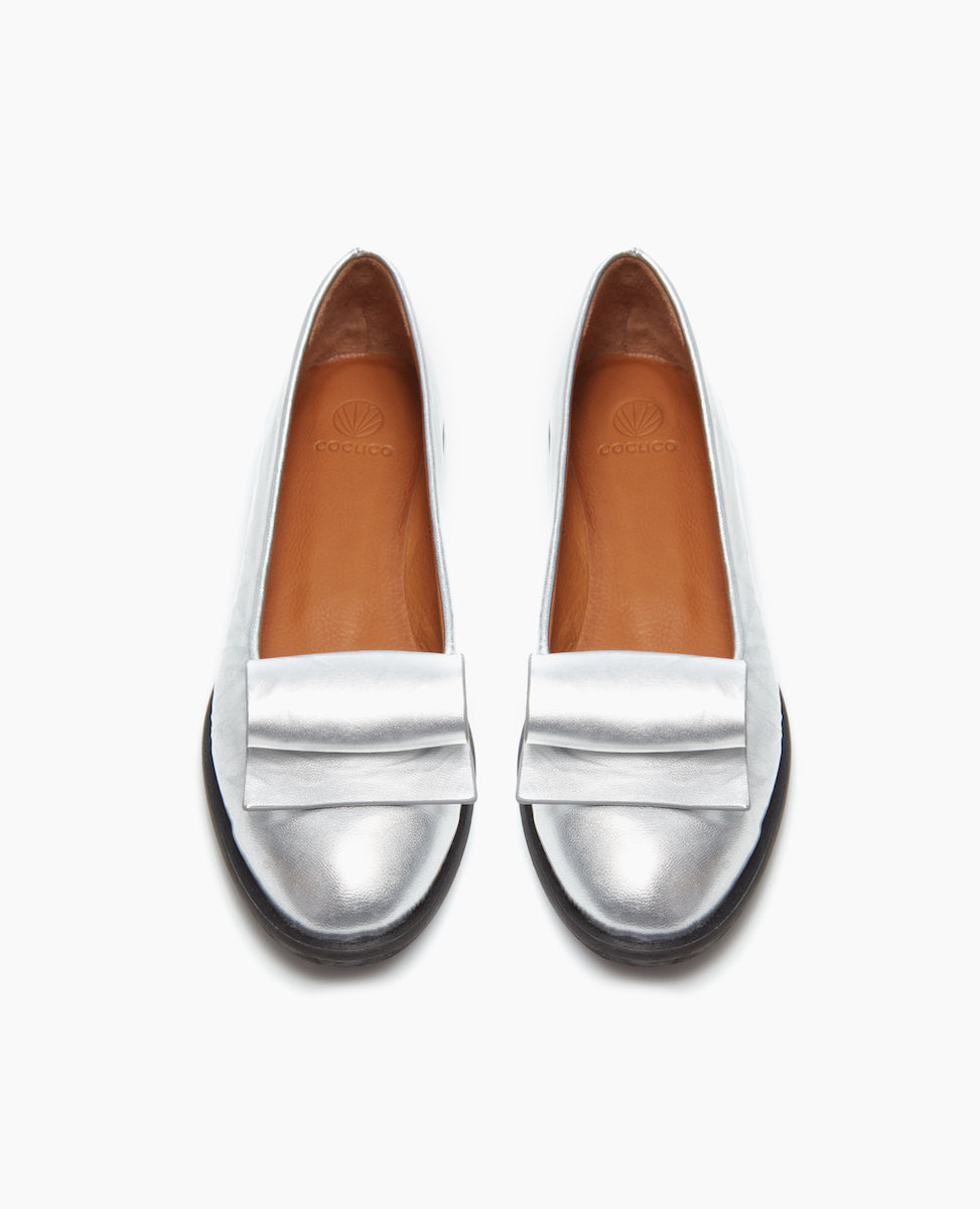 Front view of the Yale Loafer in Milky Way Patent: featuring a chic, flexible sole morphing this formal loafer silhouette into one supremely fit for an on-the-go lifestyle.