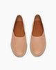 Front view of the Yen Flat in Faun with a rounded toe and high vamp. 5