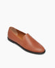 Angled view of the York Loafer in Luggage leather: produces a soft, flexible, glove-like fit. The sensation of ease is elevated by the York's leather welt and flexible, crepex sole. 2
