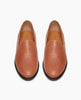 Front view of the York Loafer in Luggage leather: produces a soft, flexible, glove-like fit. The sensation of ease is elevated by the York's leather welt and flexible, crepex sole. 3