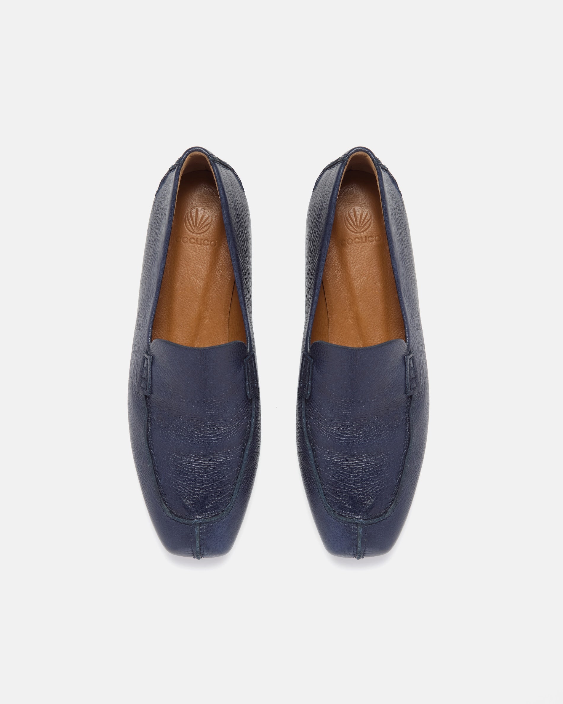 Pair of Coclico Francis Loafers in Marino navy leather, top view