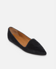 Black pointed-toe flat shoe on a white background 3