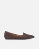 Brown flat shoe with decorative pattern on a white background 2