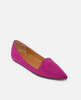 Pink pointed-toe flat shoe on a white background 3