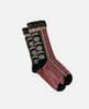 Pair of patterned socks on a light gray background 3