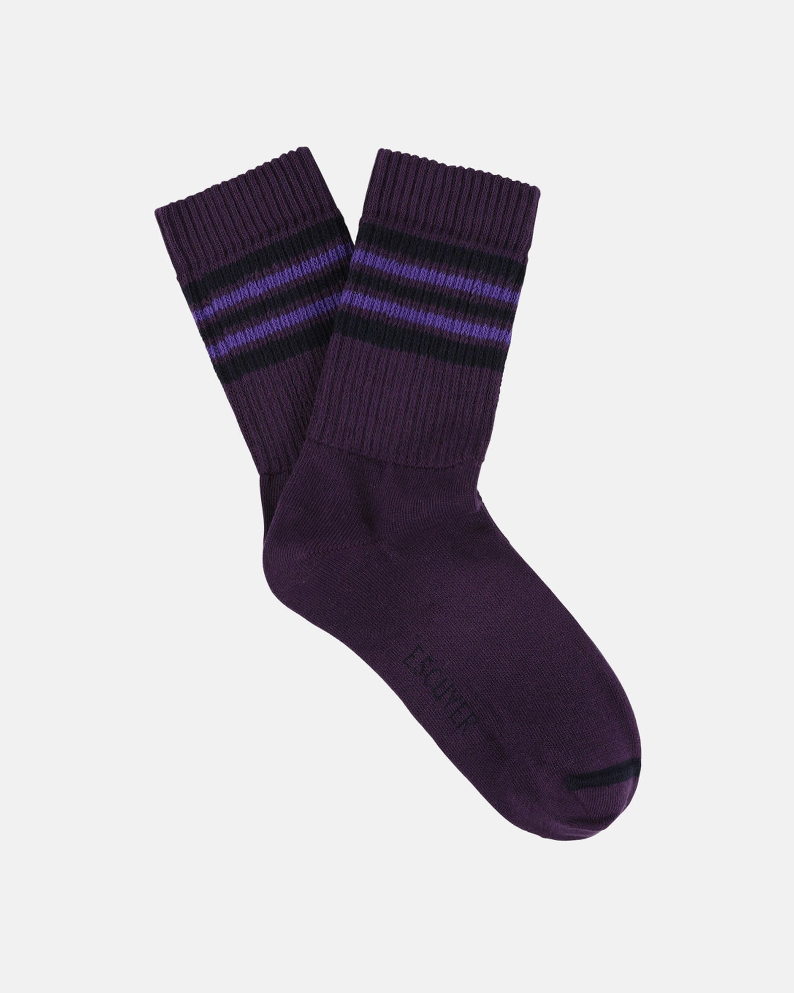 Escuyer women's 5 stripes socks in violet, blue and purple