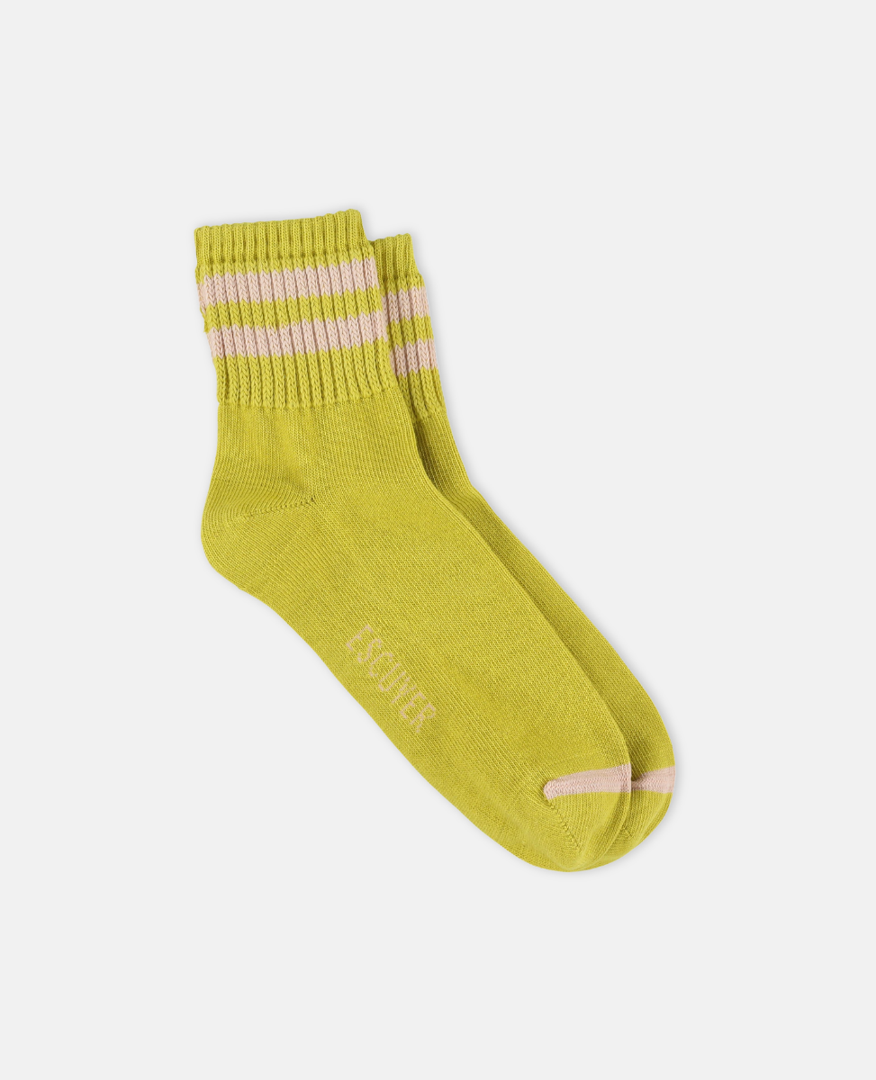 Escuyer yellow and pink stripped socks