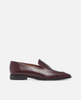 Brown leather loafer shoe on a white background 2