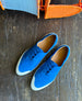 Top view of Coclico Klara Sneaker in Blu Reale leather: a lightly lined lace-up sneaker with a recycled rubber shell. 8