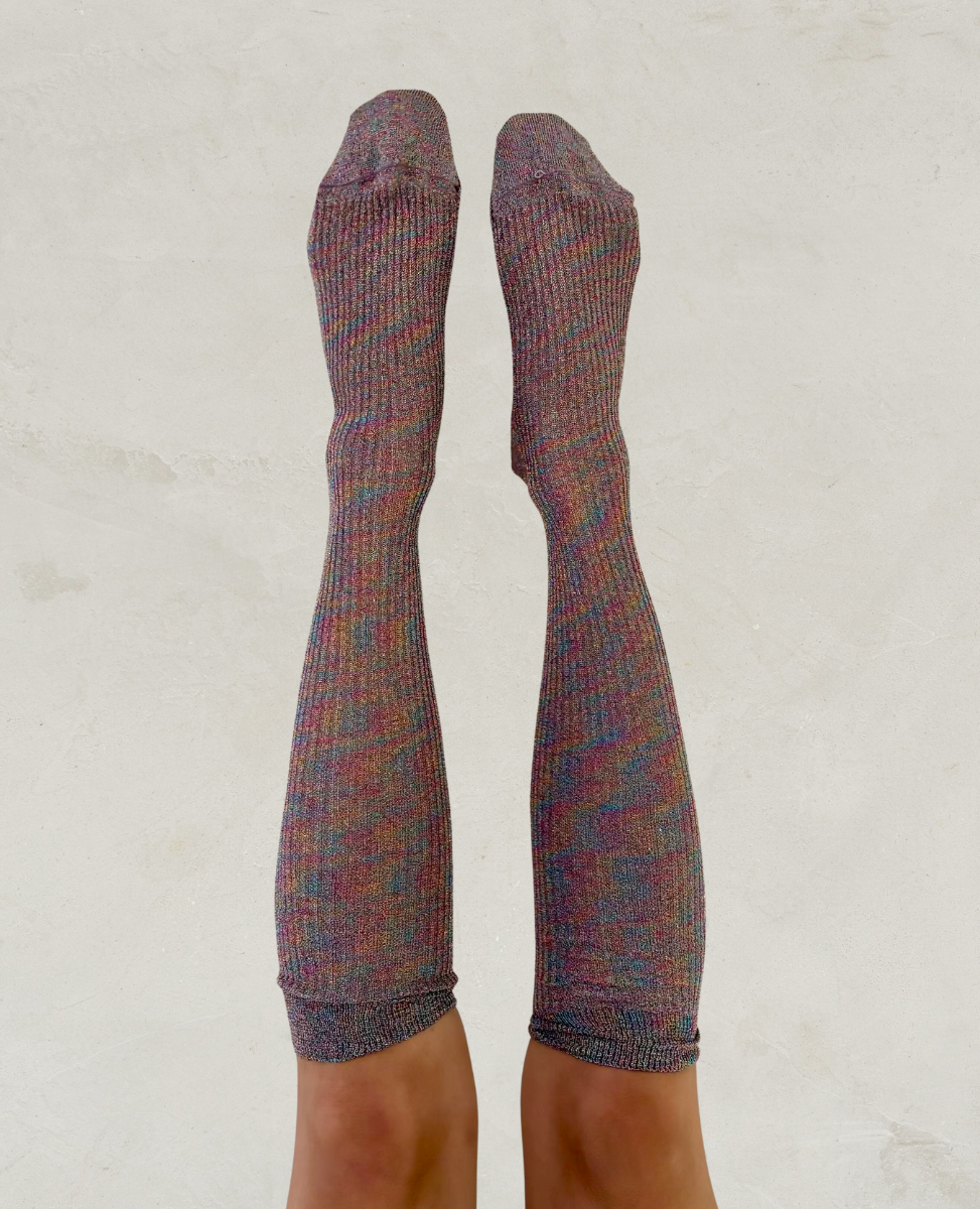 Maria La Rosa Glitter Knee-High Socks