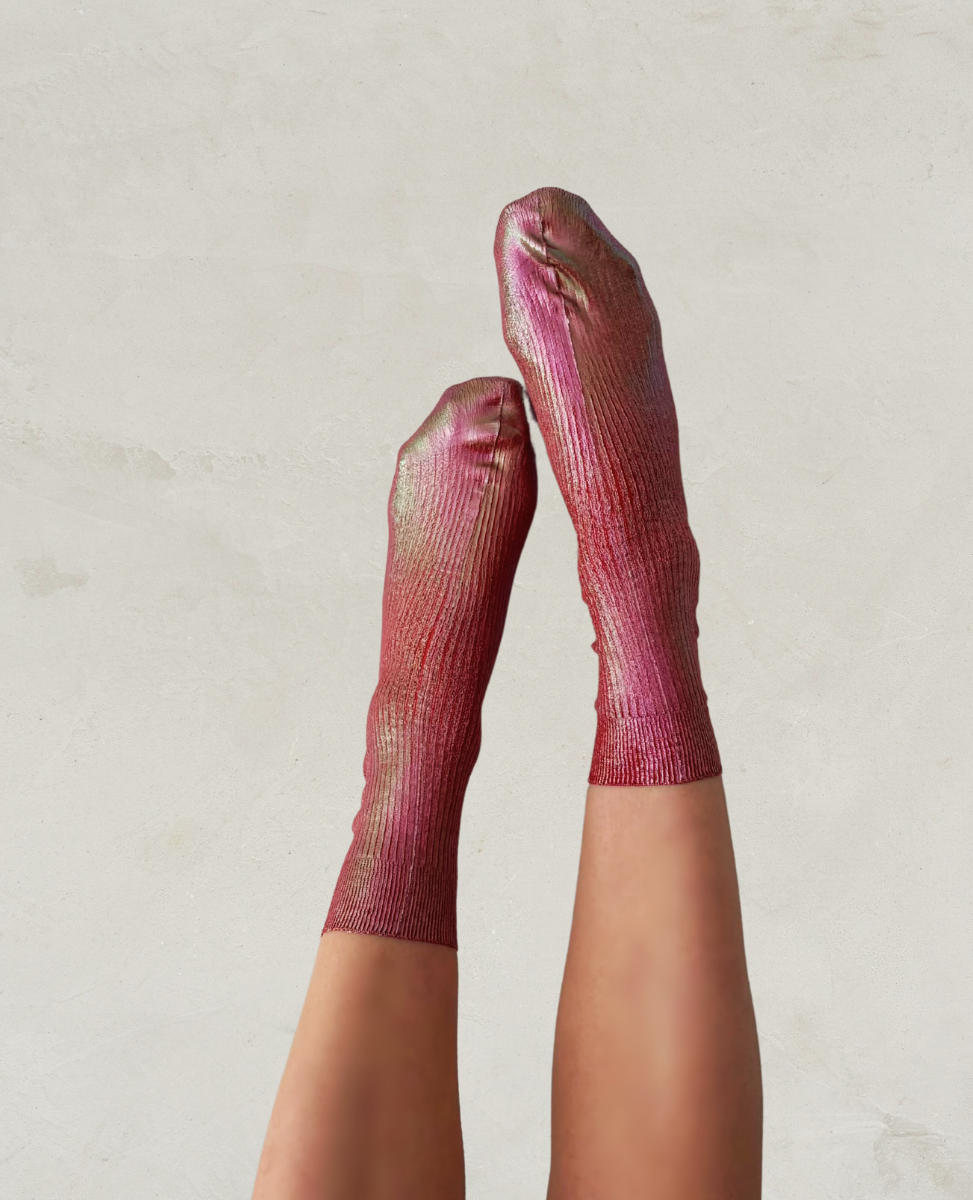 Maria La Rosa Bordeaux Silk Socks