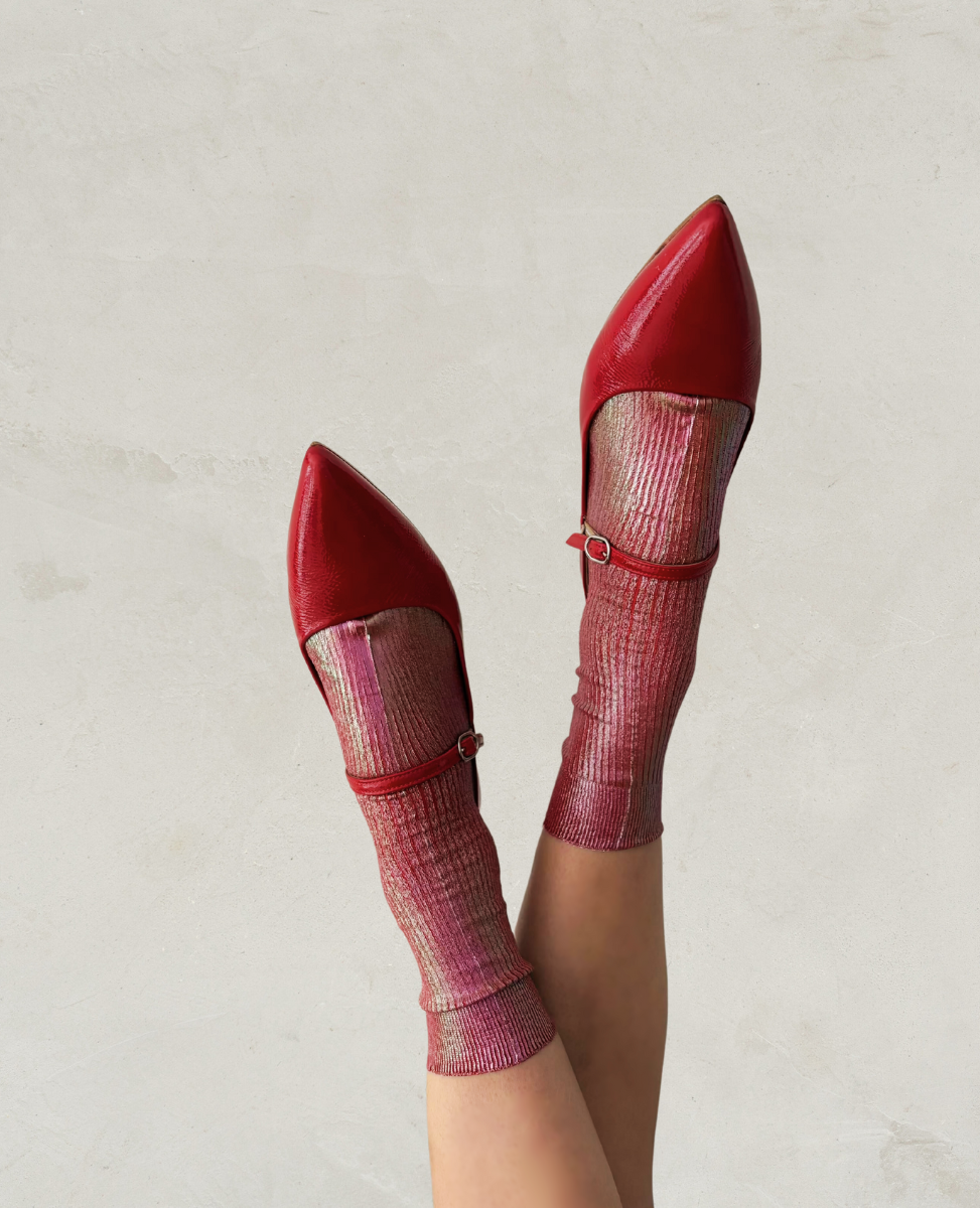 Maria La Rosa Bordeaux Silk Socks