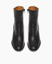 Babette Boot in Black leather: Round-toe, block heel bootie. Zip closure - top view. 3