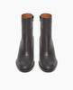 Coclico Befo Boot in Deep Sea leather, displayed from above: round toe with a black leather stack, block wood heel. 3