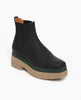 Coclico Cappucho Boots in Black leather, a slip-on chelsea boot, water-resistant treated soles, mid-height EVA sole platform - angle view. 8