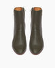 Coclico Caviar Boot in Bosco leather, a simple & modern boot with a low-height wood block heel, tall shaft height and inside zip closure - top view. 3