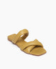 Angle view: Coclico Fanima Sandal in Torbolino leather, a slide with squared-off toe and heel, tubular padded straps, flat feel. 2