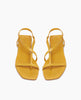 Top view: Coclico Frond Sandal in Ambra leather: an open sandal with a squared-off at the toe and heel, narrow asymmetric straps across foot, back strap. 3