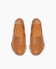 Top view: Coclico Henri Flat in Cuoio leather: a slide-on style flat with high-vamped scooped throat line, round toe. 3