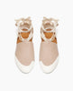 Top view: Coclico Kashm Sneaker in Grey Mist leather, a unique flat-like feel sneaker with recycled rubber sole, leather upper secured with wide cotton laces that wind around the ankle. 3