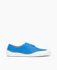 Side view of Coclico Klara Sneaker in Blu Reale leather: a lightly lined lace-up sneaker with a recycled rubber shell, flat-like feel. 1