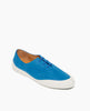 Coclico Klara Sneaker in Blu Reale leather, angle view: a lightly lined lace-up sneaker with a recycled rubber shell, flat-like feel. 2
