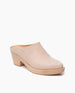 Coclico Kule Clog in Bone leather a slip-on mule, tapered toe, mid-height solid wood base - angle view. 2