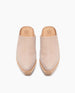 Top view:Coclico Kule Clog in Bone leather a slip-on mule, tapered toe, mid-height solid wood base. 3