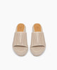 Top view: Coclico Laleh Wedge in Grey Mist (Marmo) leather perfed: slide-on cork wedge covered in padded leather with pinhole strap across foot. 3
