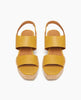 Coclico Massy Wedge in Ambra leather a classic solid cork wedge, two leather straps across foot, elasticated back strap - top view. 3