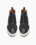 Front view of the Opa High-Top Sneaker in Black:  featuring an almond toe shape, elasticated bands in supple, buttery leathers and vegetable tanned linings and covered footbed. 3
