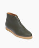 Coclico Pickle Boot in Boscu leather, a unique & casual boot with a pointed toe, front zip closure on a 10mm natural crepe sole - angle view. 2