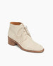 Coclico Sake Boot in Siberia (cream) cord suede, a lace-up boot with a 40mm solid wood block heel and rounded toe - top view.  2