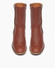 Sracha Boot in Caramello leather, timeless Coclico boot with a low-height solid wood block heel, rounded toe and a decorative vertical strap that is placed opposite to the inside zip closure - top view. 3