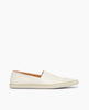Side view of the Coclico Udo Sneaker in Greige leather: a cap-toe loafer style sneaker with a low profile rubber sole and pointed toe. 1