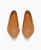 Top view of Coclico Usha Sneaker in Mandorla Perfed leather: ballet flat inspired slip-on sneaker with a pointed toe, low profile rubber sole and pinhole rendering of Coclico's signature infinity arches. 3