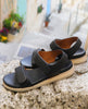 The Peeper sandal on a stone wall in France. 5