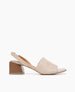 Coclico women's fun vintage inspired slingback sandal in a smooth off white leather and softly curved solid wood heel. Coclico shoes are sustainably made in Spain. 1