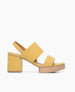 Coclico women's stand out beautiful slingback wood platform in summer yellow Italian leather. Coclico shoes are sustainably made in Spain. 1